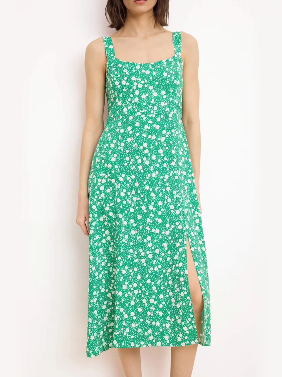 Turkishsouq Mouwloze A-lijn midi-jurk met bloemenprint voor dames groen, foto 2