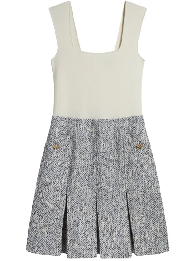 Ted Baker Vulpam Mouwloze Jurk Met Gebreid Bovenstuk En Bouclé In Lichtblauw, foto 2