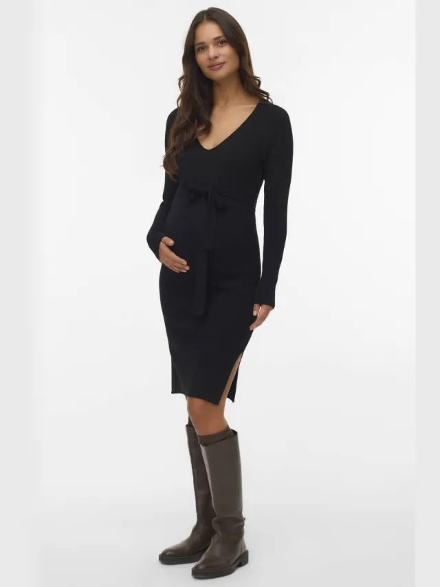 Vero Moda zwangerschaps midi jurk zwart, foto 2
