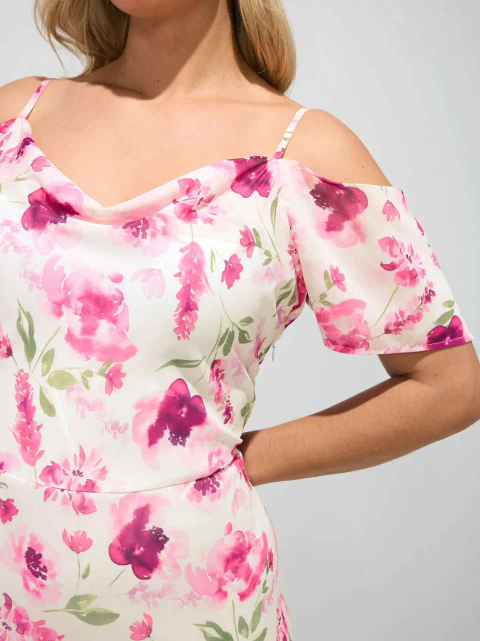 Yours London Roze Maxijurk Met Bloemenprint, foto 5