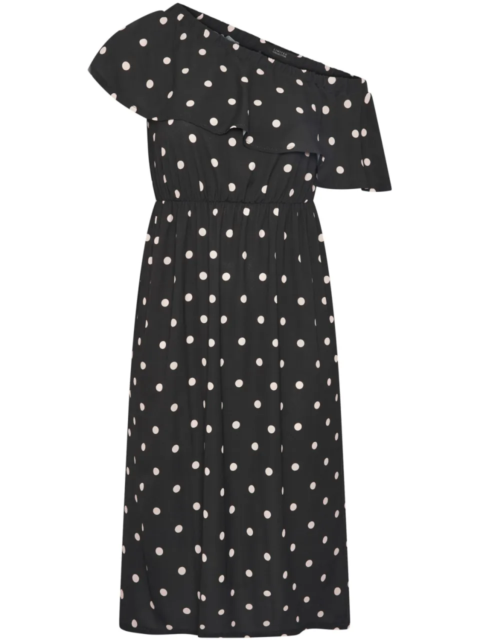 Limited Collection Zwarte Jurk Met Stippen En Ruches, foto 3