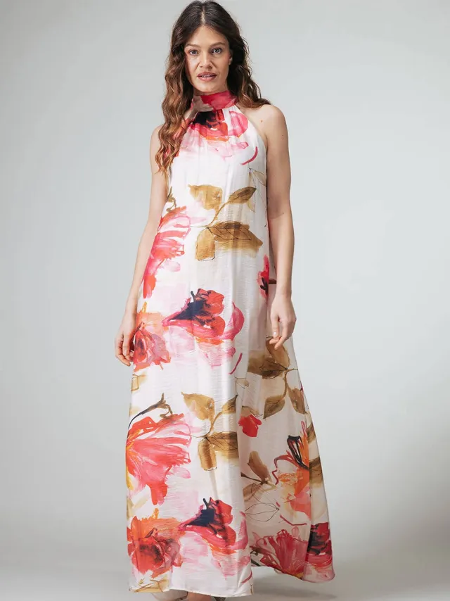 LabeL DOT gebloemde maxi jurk multi