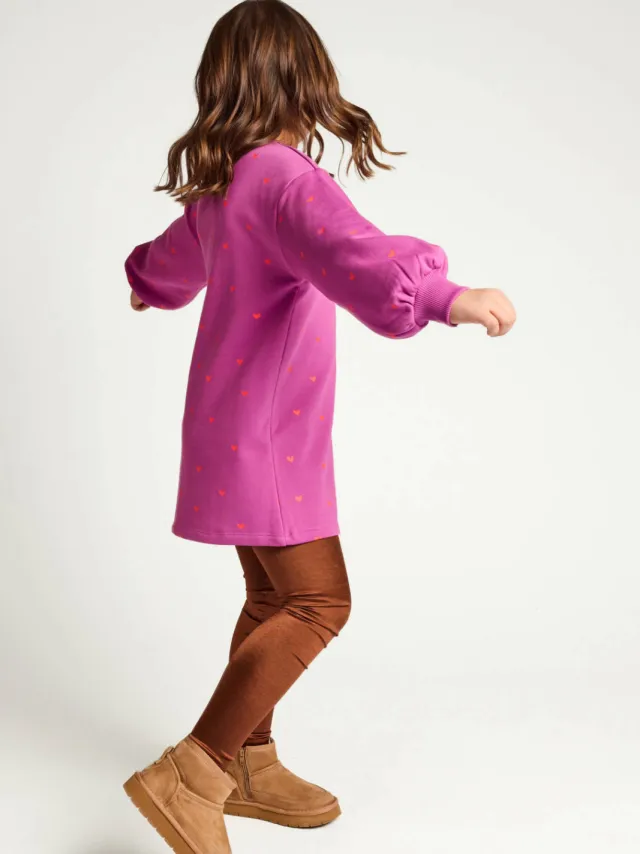 LOOXS little sweatjurk met hartjes - paars, foto 4