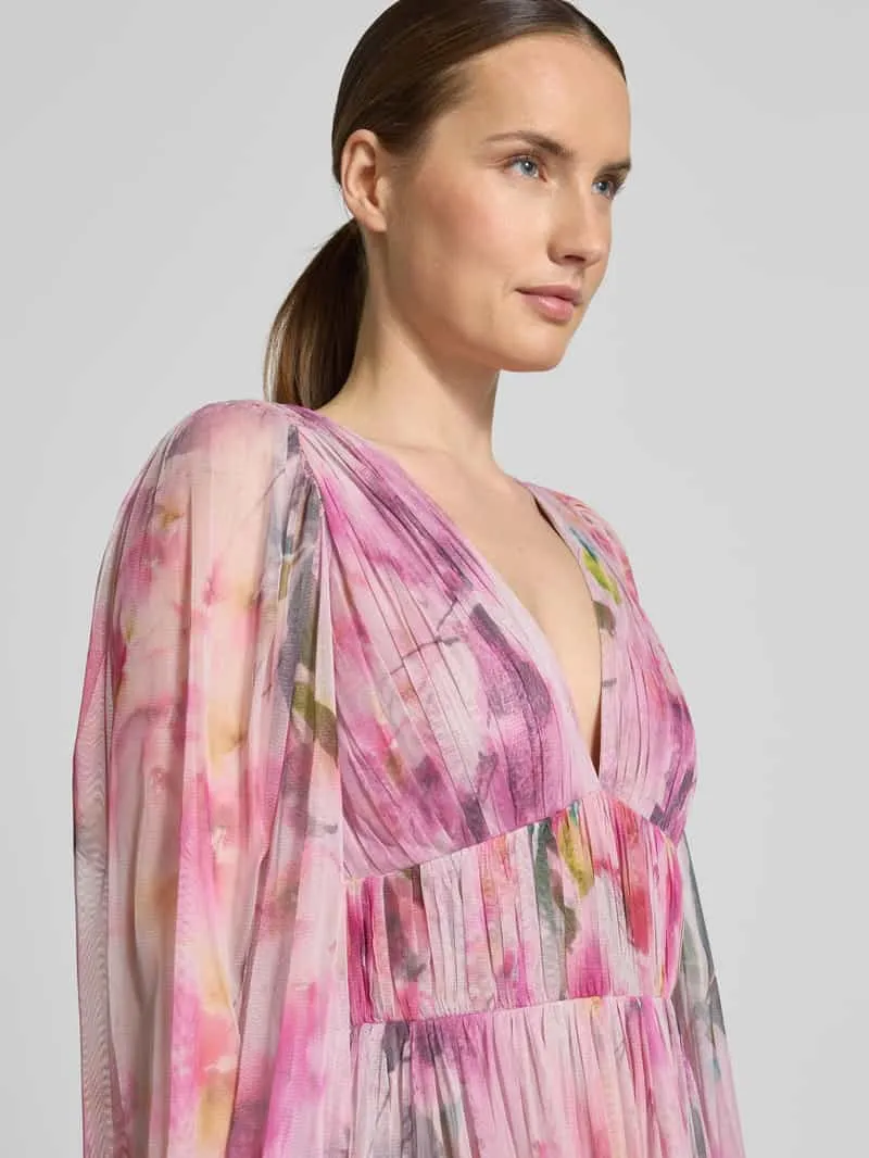 Lace & Beads Cocktailjurk van tule met V-halslijn rosé, foto 4