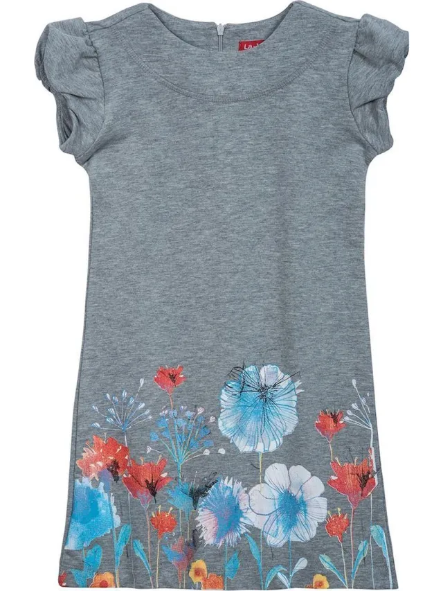 La V sweatstof jurk Megan Grijs 128