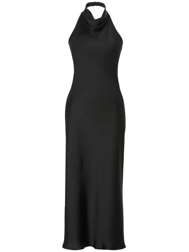 Trendyol TRENDYOLMİLLA Dames Zwart Effen Maxi Mouwloos Stijlvol/Avond Slipjurken