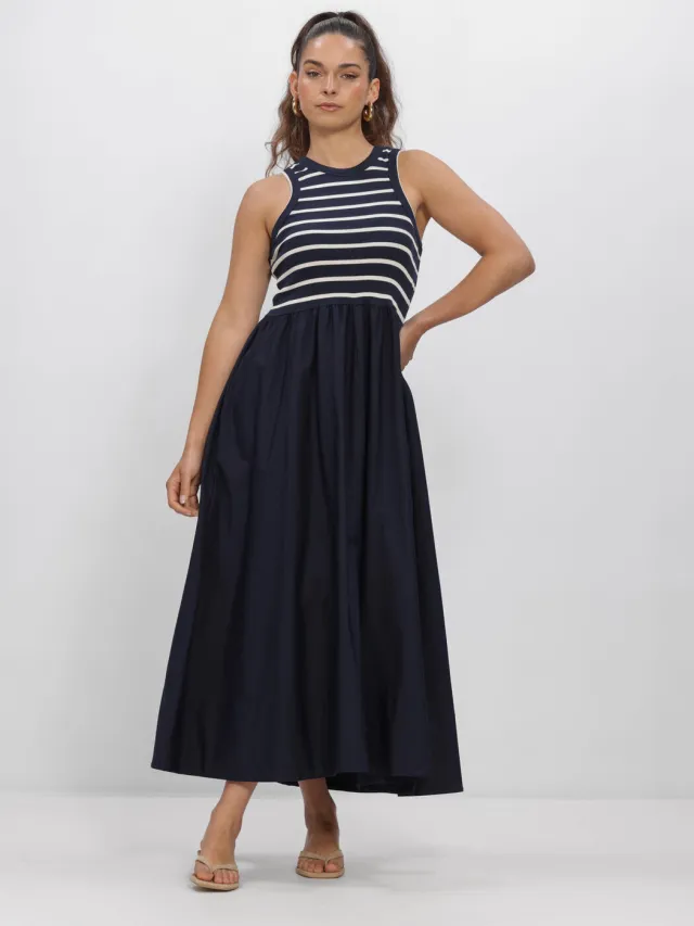 Y.A.S. YAS Dames Jurken Yasmiri Sl Long Dress Noos - Donkerblauw