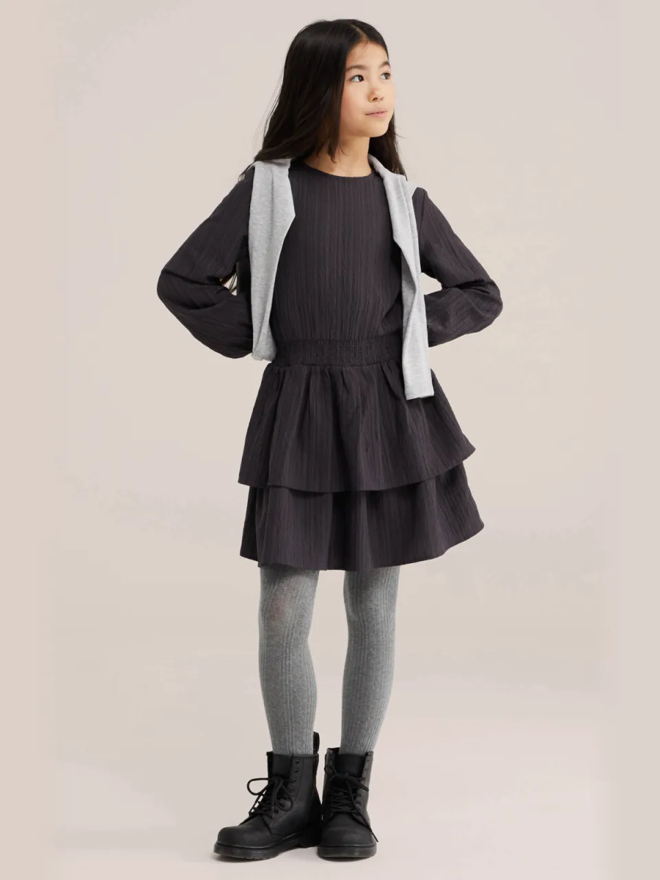 WE Fashion korte jurk antraciet, foto 3