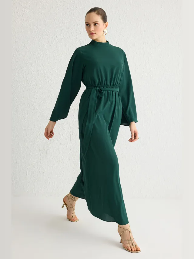 Trendyol Modest Dames Kaki Maxi Lang Casual Skater Modest Jurken