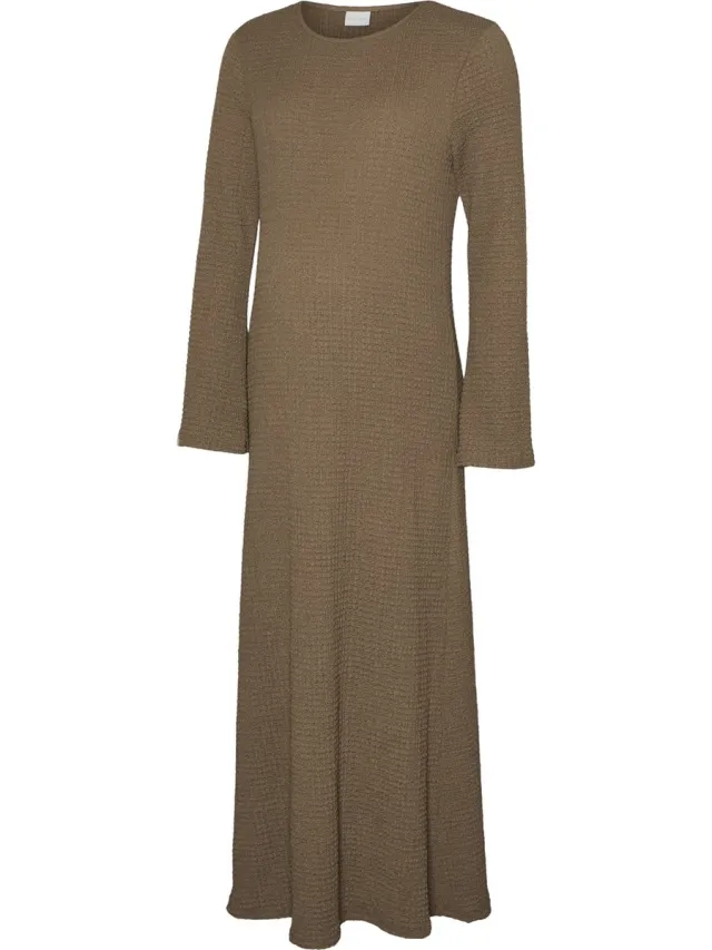 Mamalicious MLNICOLLA LS JRS DRESS - Dames - Maxi jurken Bruin