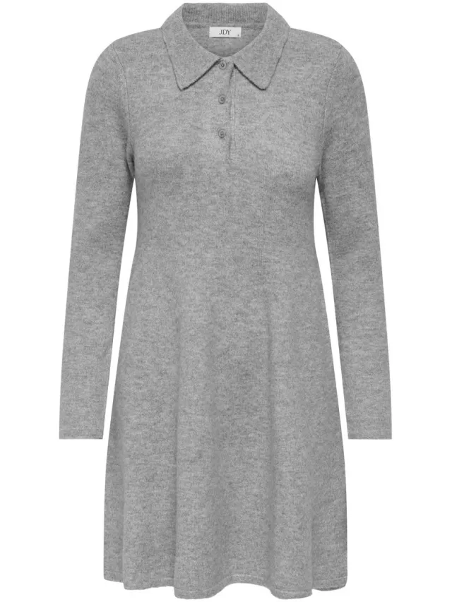 JDY Gebreide jurk JDYROSEMARY Korte jurk Light Grey Melange