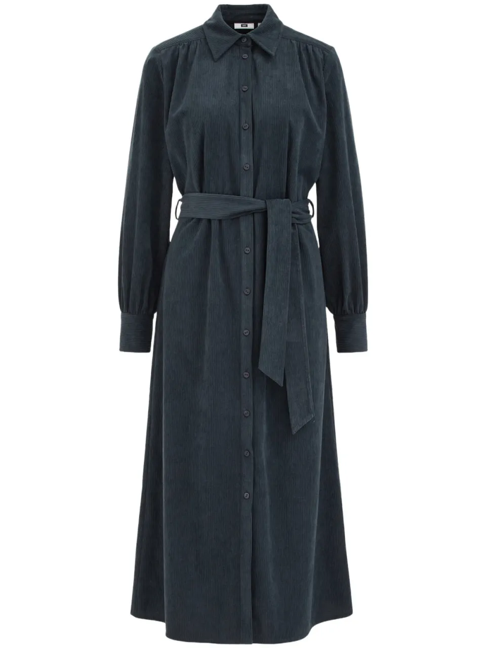 WE Fashion corduroy midi blousejurk met ceintuur - blauw, foto 2