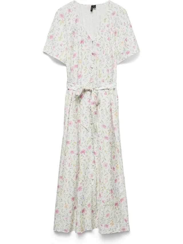Vero Moda Blousejurk VMJULIETTE Lange jurk Snow White