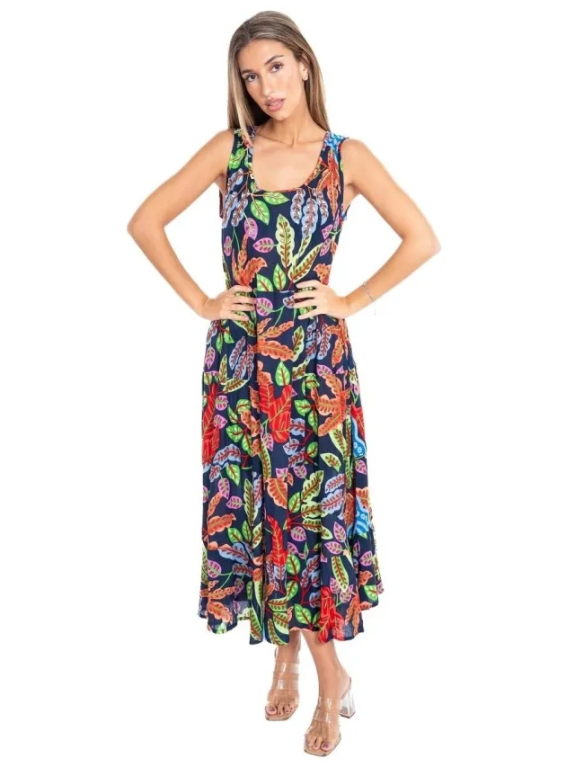 Isla Bonita By Sigris Lange Jurk Isla Bonita By Sigris Lange Midi-Jurk Rood