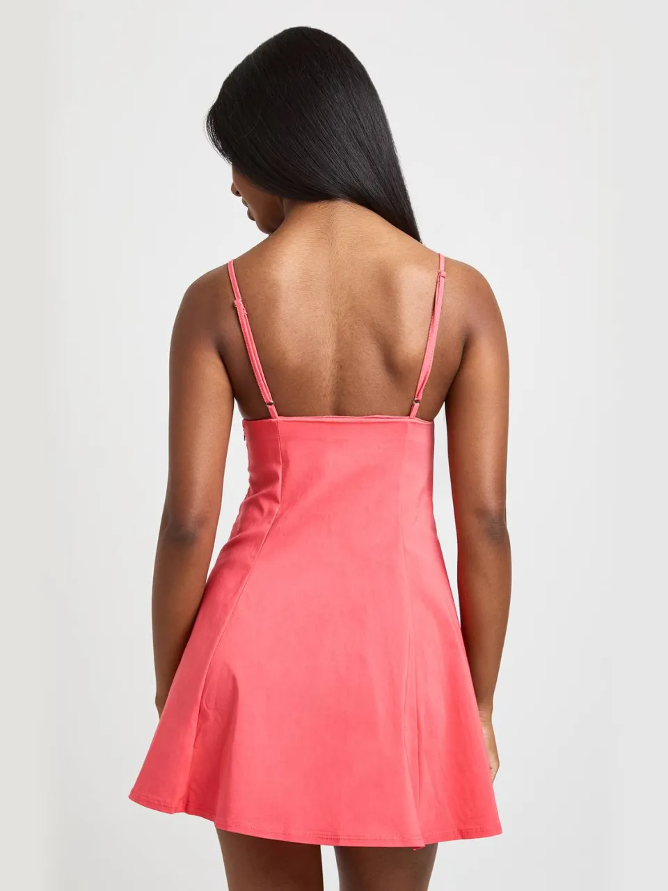 boohoo Dames Bengaline Bodycon Mini Jurk Met Geplooid Bustier oranje rood, foto 2
