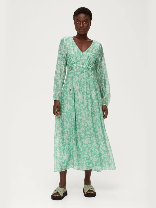 S.Oliver female - Maxi-jurk van Lyocell-mix lichtgroen