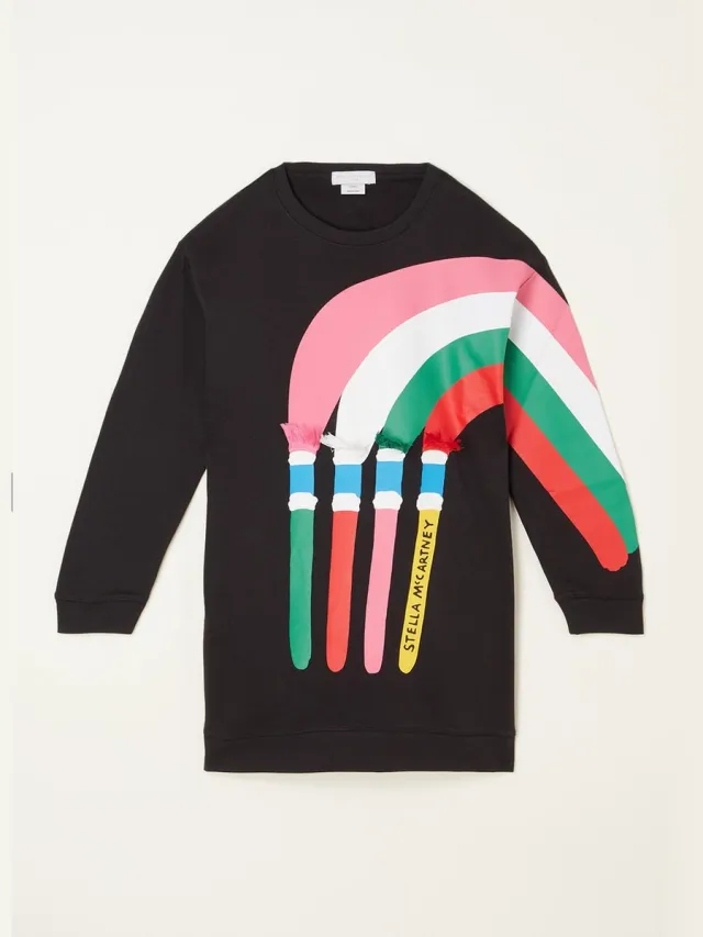 Stella McCartney Midi trui-jurk met fleecevoering - Zwart
