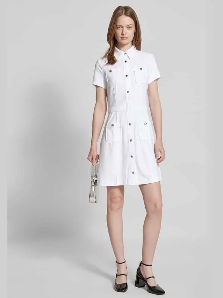 Guess Mini-jurk met opgestikte zakken, model 'ELORA' Wit