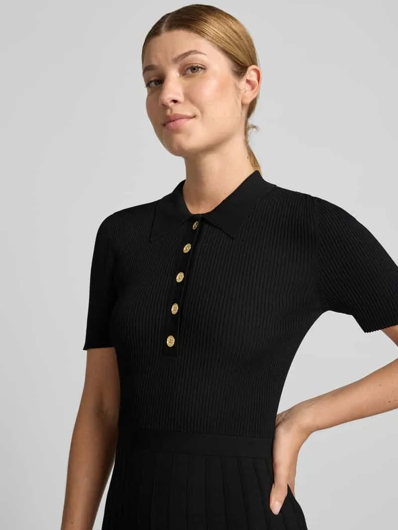 MICHAEL Michael Kors Polojurk van viscosemix met knoopsluiting zwart, foto 3