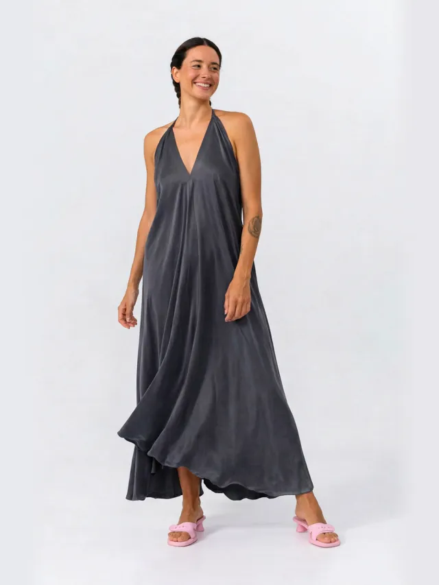 SUITE13LAB dames vegan Jurk Mp Long Donkergrijs