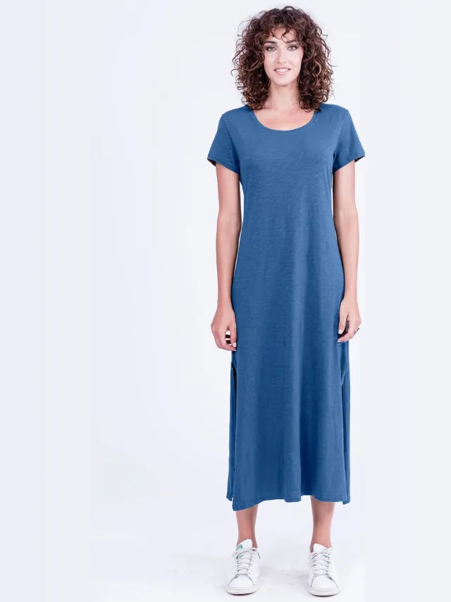 RAVENS VIEW IBIZA dames vegan Jurk Uma Indigoblauw Donkerblauw