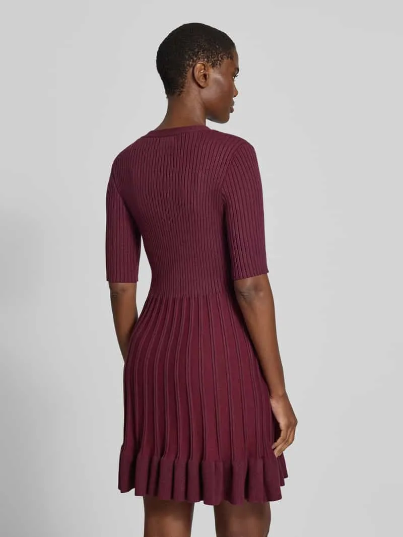 Apricot Knie-lange tricotjurk met viscose-anteil bordeaux, foto 3