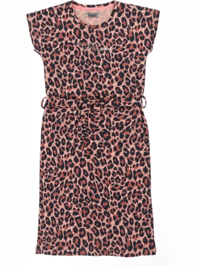 DJ Dutchjeans Lange - Jurk - Pink - Panterprint