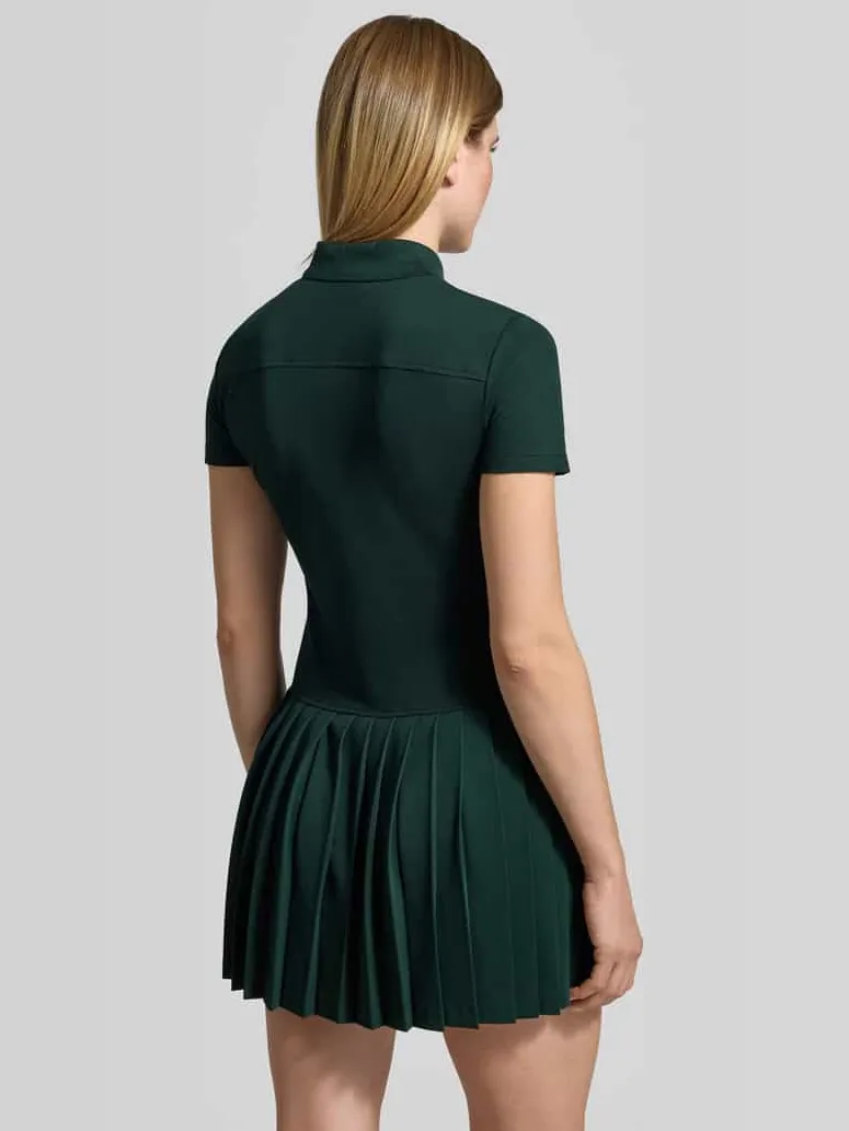 Lacoste Regular fit vrijetijdsjurk van katoenmix donkergroen, foto 3