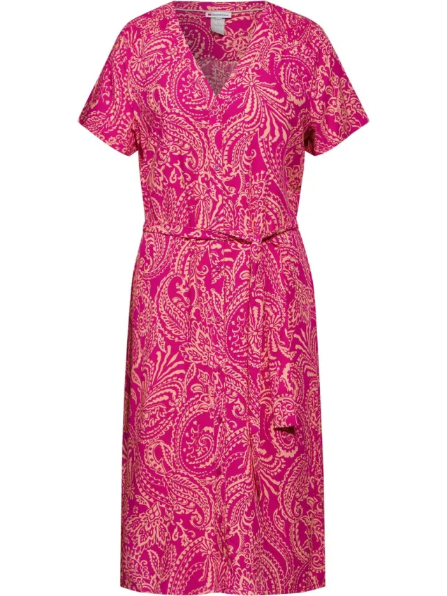 Street One Button through Viscose Shirt Dress Dames Jurk - magnolia pink