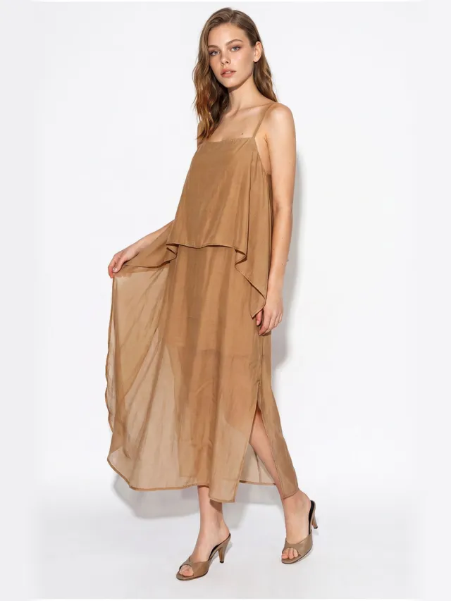 Bianco Lucci Midi-jurk Camel