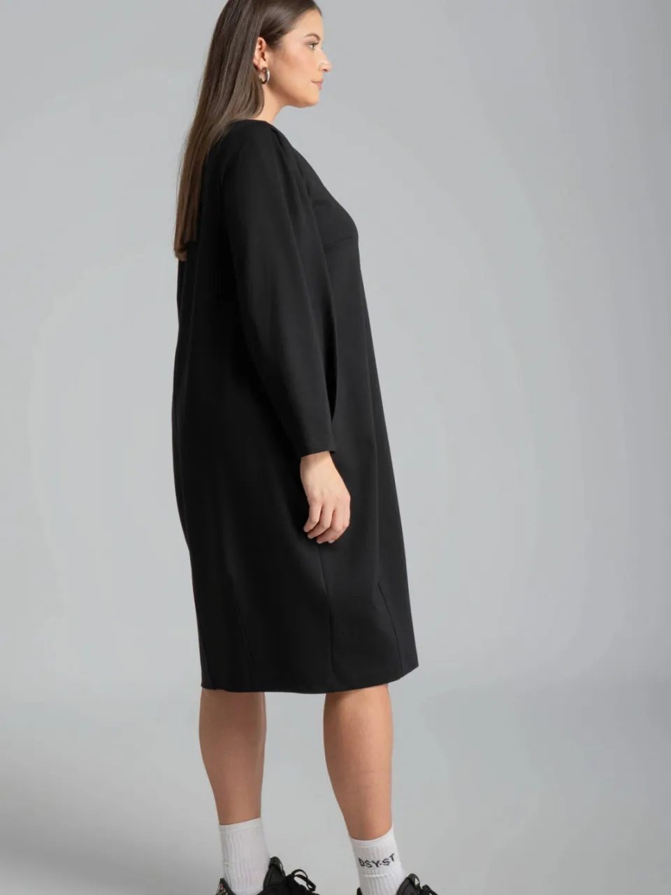 Mat Fashion Plus Size midi jurk - zwart, foto 4