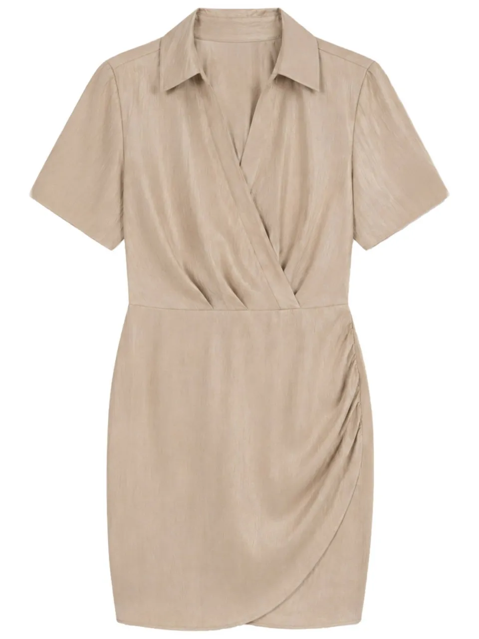 Fifth House viscose blazerjurk met plooien - beige, foto 2