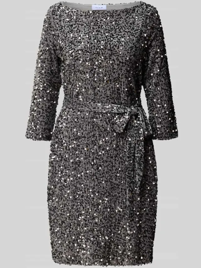 Vila Mini-jurk met pailletten, model 'FAITH' zilver, foto 2
