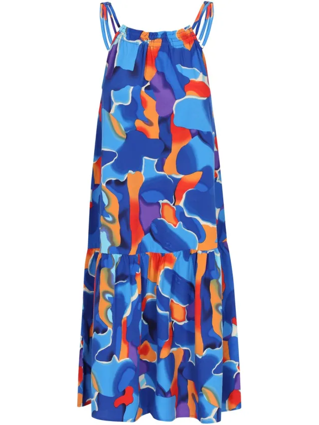 aleida jurk oranje veelkleurig