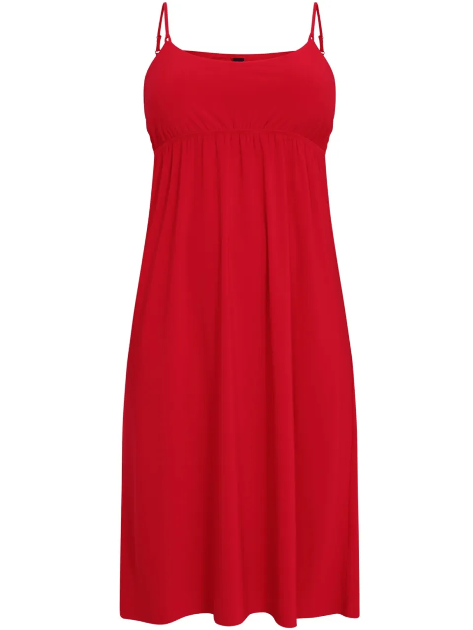 Yoek Dress spaghetti elastic waist | Rood, foto 2
