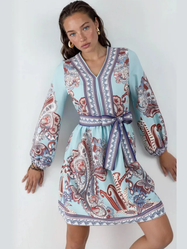 MSN Collection Gestreepte A-lijn mini jurk Wit