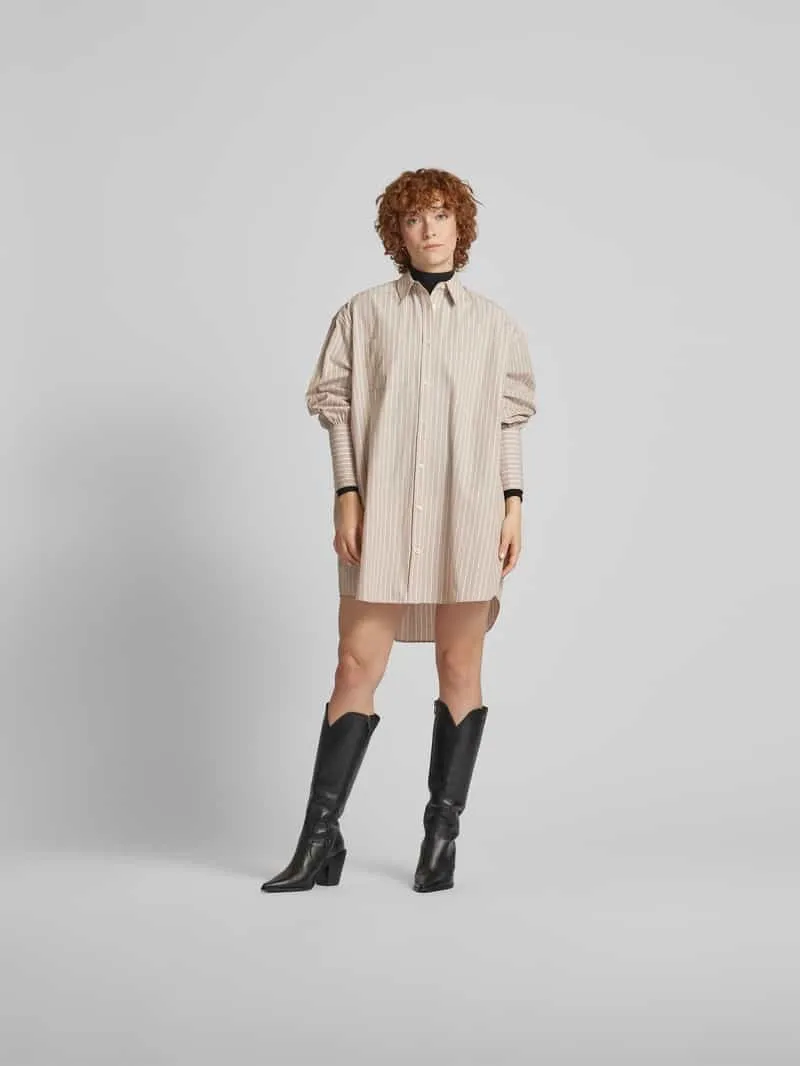 Anine Bing Knie-lange overhemdjurk van katoen Beige