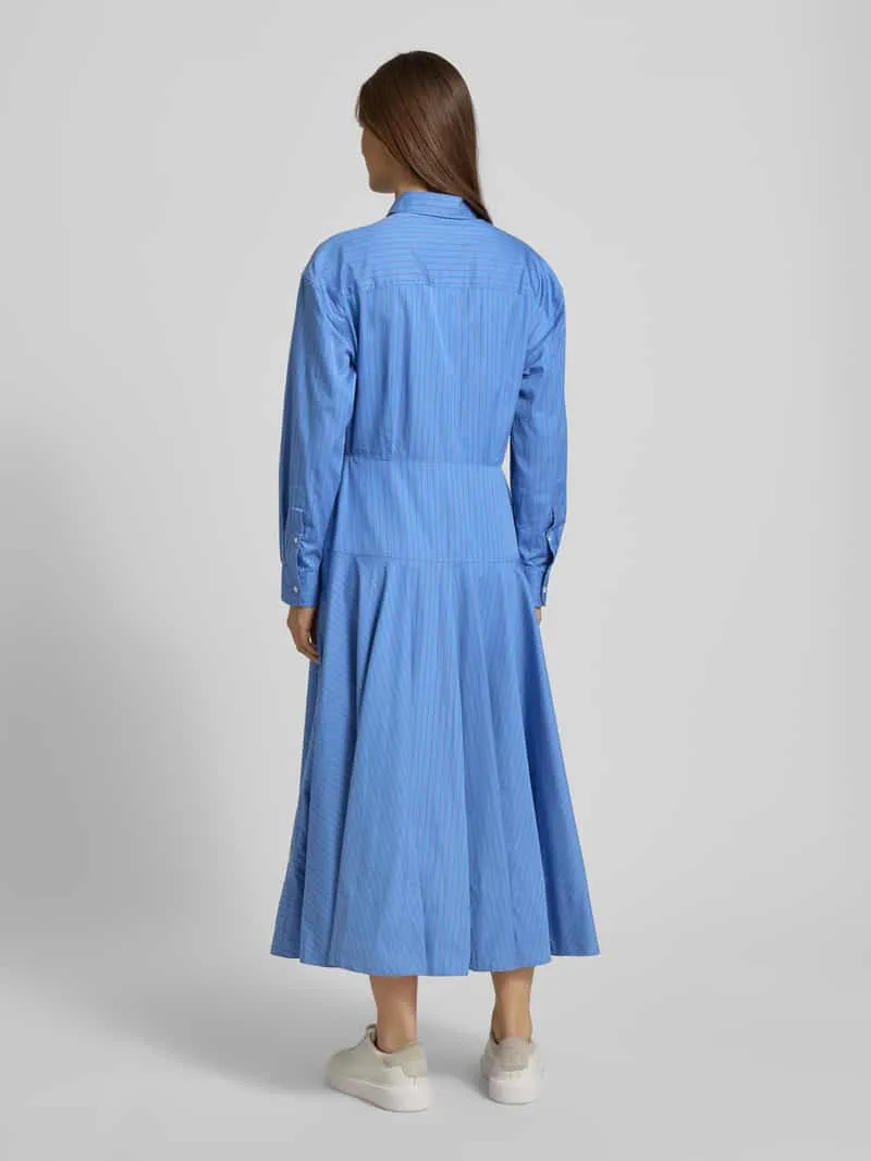 Polo Ralph Lauren Getailleerde blousejurk van puur katoen blauw, foto 3