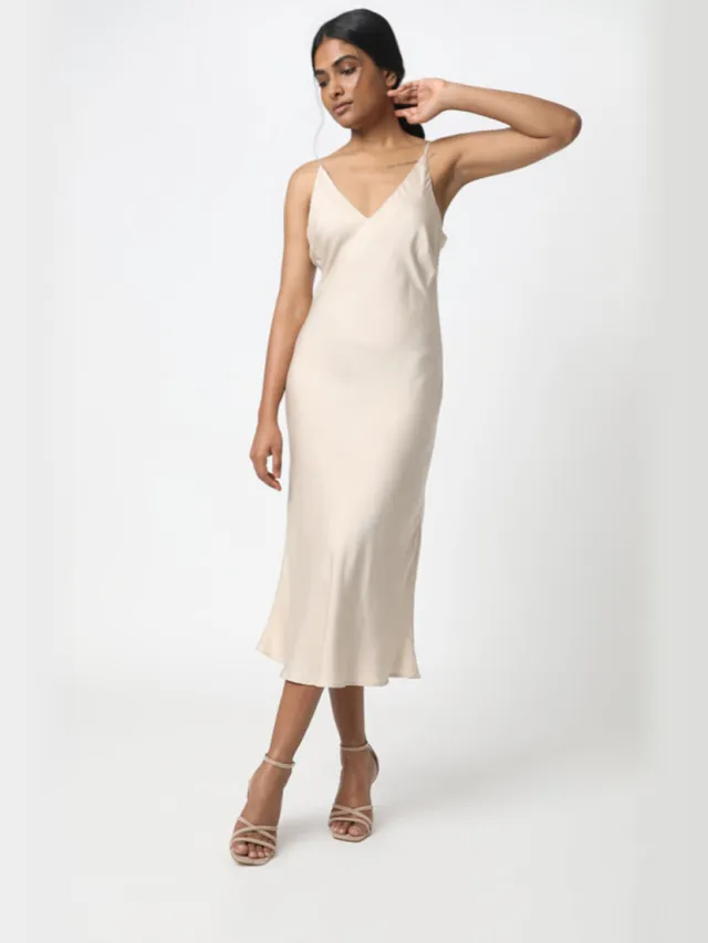 Neu Nomads dames vegan Slipdress Bias Champagne Beige