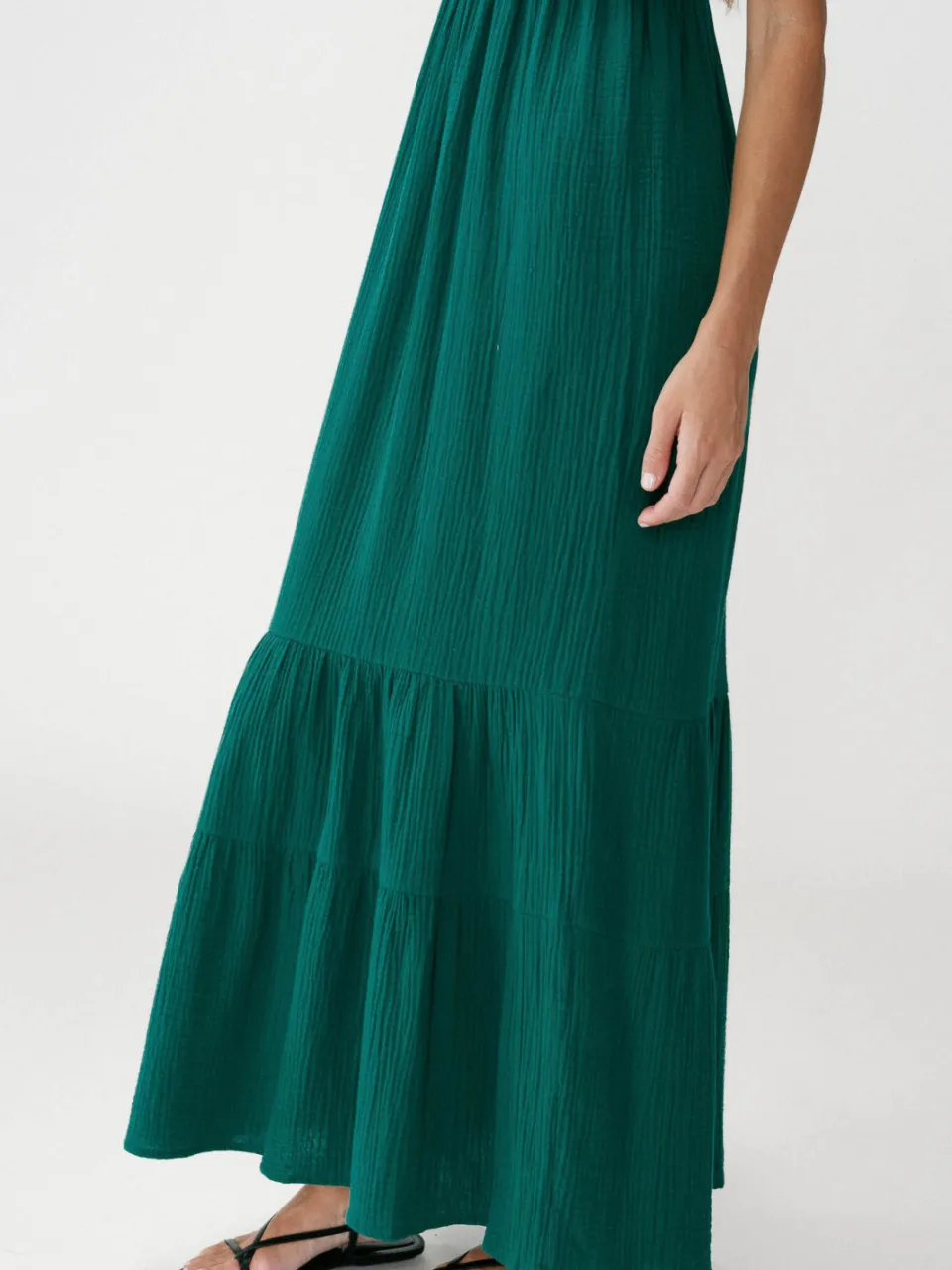 Grace & Mila maxi jurk broderie donkergroen, foto 3