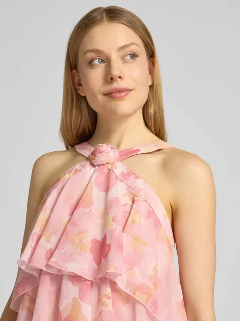 Vero Moda Uitlopende cocktailjurk met volants model 'FELICIA' rosé, foto 4