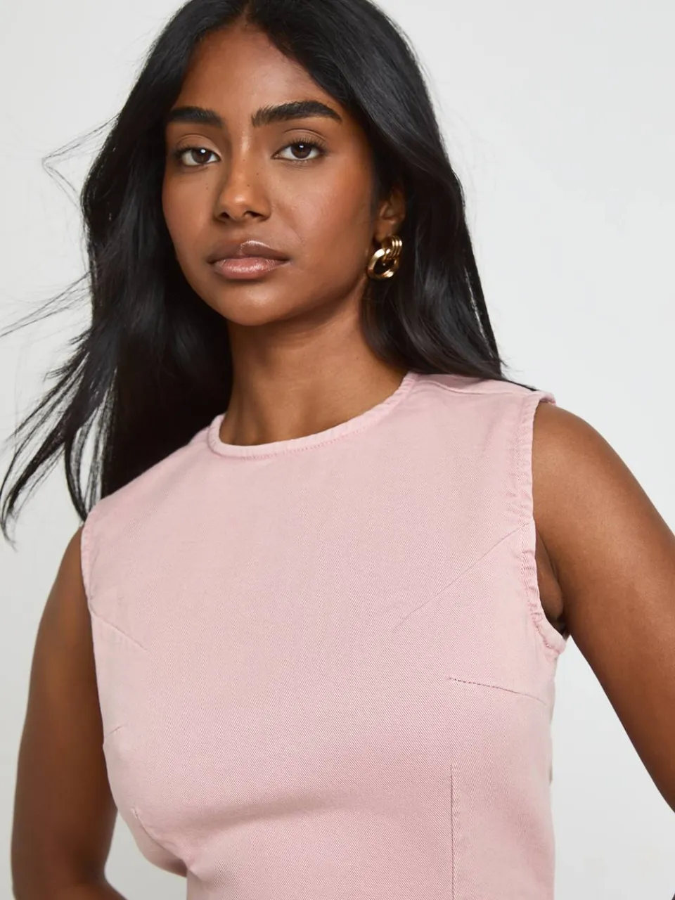 boohoo Dames Basic Denim Shift Jurk, foto 4