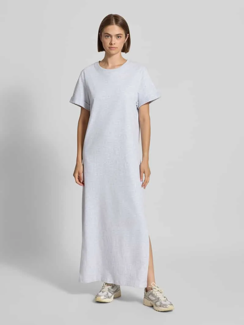 OH APRIL maxi-jurk met ronde hals model 'Juli' Middengrijs gemêleerd