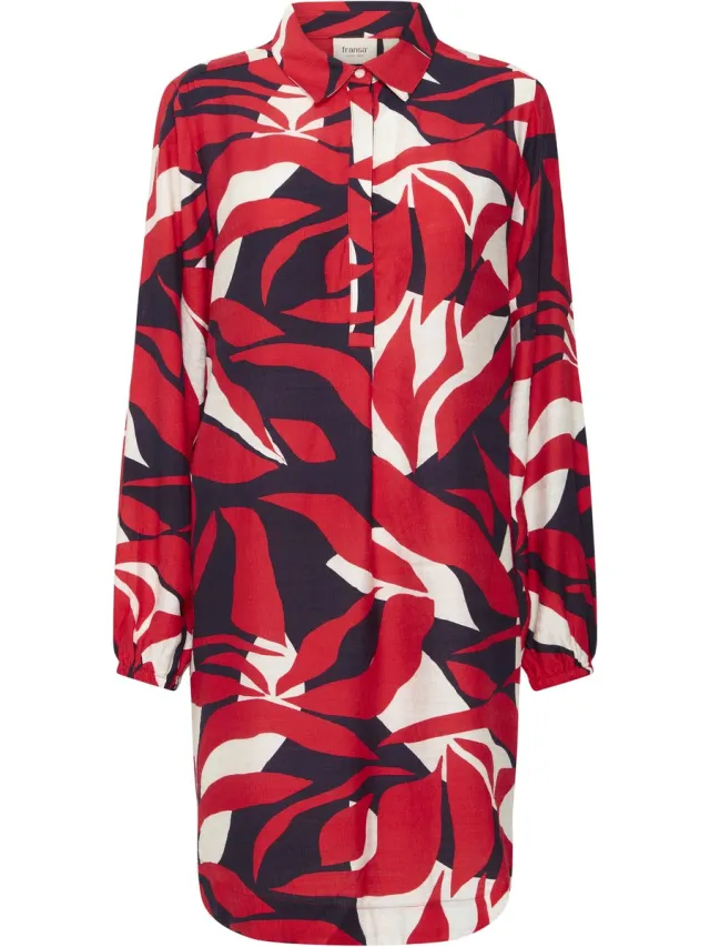 Fransa FRARIANA DR 12 - Dames - Midi jurken Mars Red ART