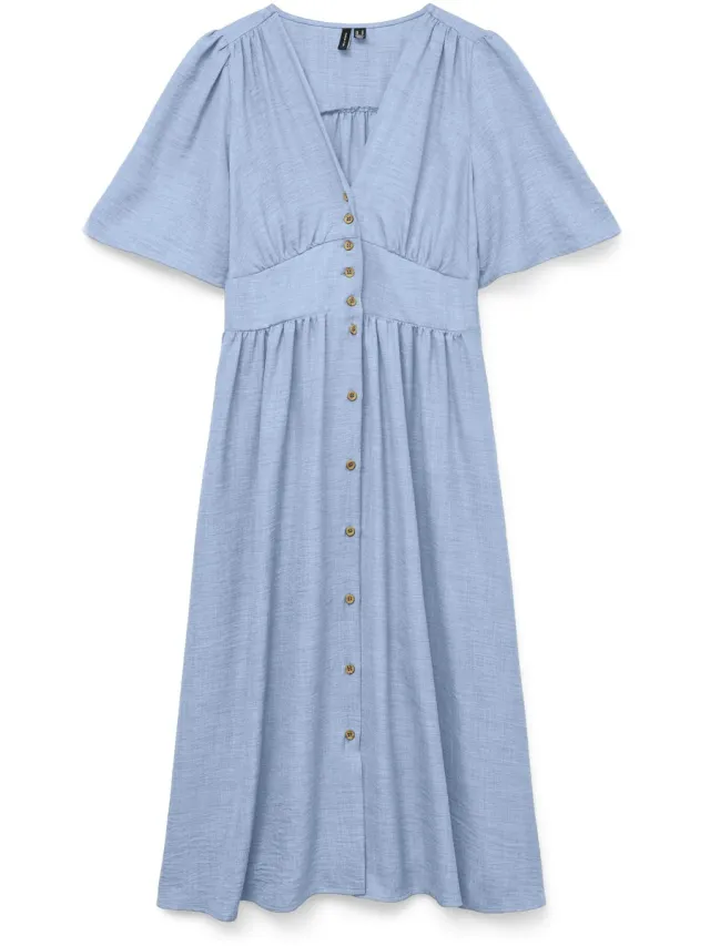 Vero Moda VMMELANEY 2/4 BLK DRESS WVN NOOS - Dames - Mini jurken chambray blue