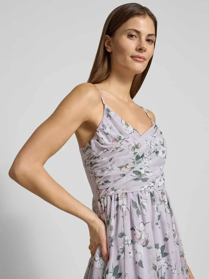 GUIDO MARIA KRETSCHMER WOMAN avondjurk met florale all-over print model 'Kate' - GMK for Bridgerton lila, foto 4
