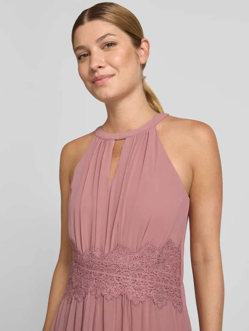 Vila avondjurk met tailleband model 'MILINA' rosé, foto 3