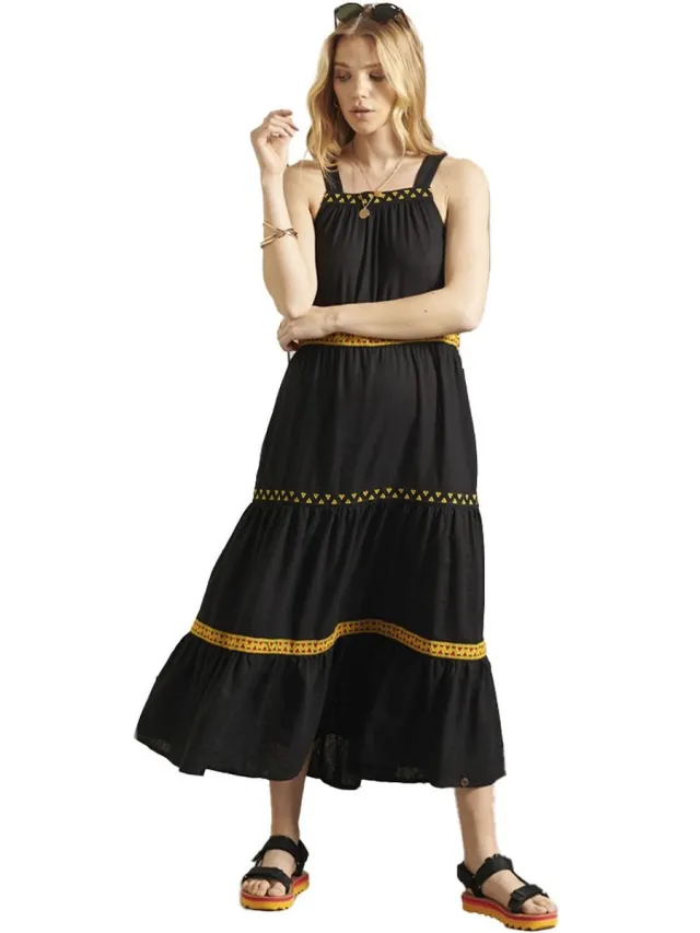 Superdry Sleeveless Embroidered Jurk Zwart 2XS Vrouw Black