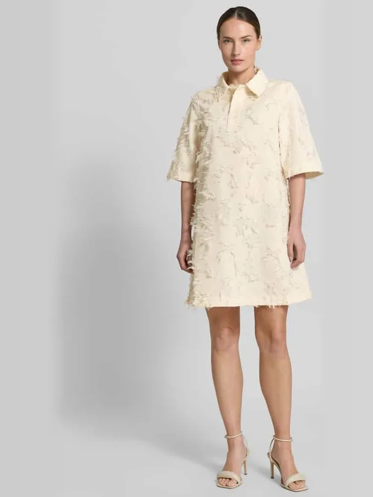 MbyM Mini-jurk met korte knoopsluiting model 'Mialle' offwhite, foto 3