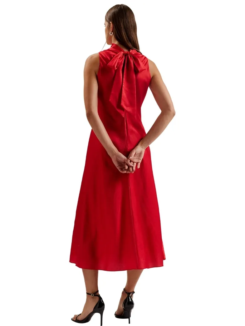 Ted Baker Aliara Bedrukte Rode Slipjurk Met Colkraag Rood